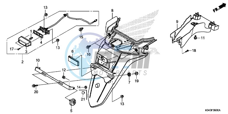 REAR FENDER (E/ ED/ F/ FO/ MA/ U)