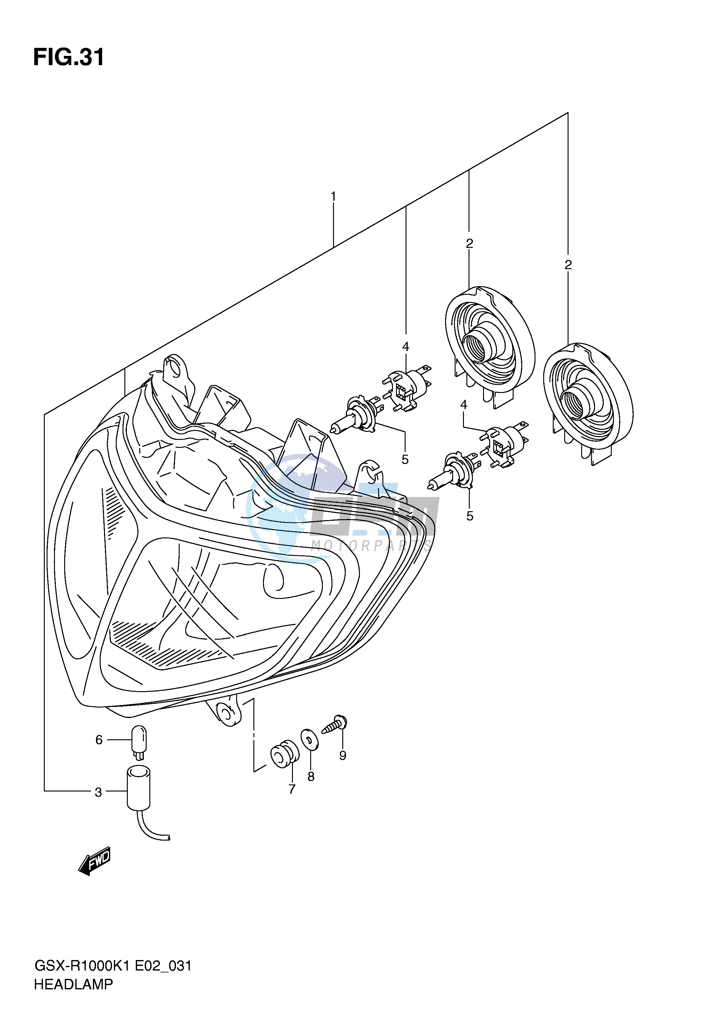 HEADLAMP (E2,E19,U1E19,U2E19,P37)