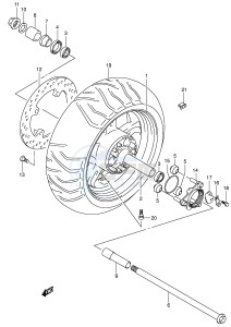 AN650 (E2) Burgman drawing REAR WHEEL (MODEL K3)