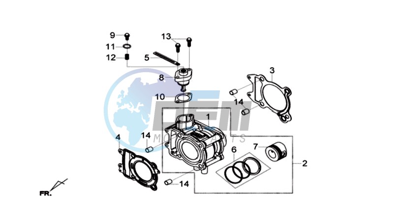 CYLINDER MET PISTON