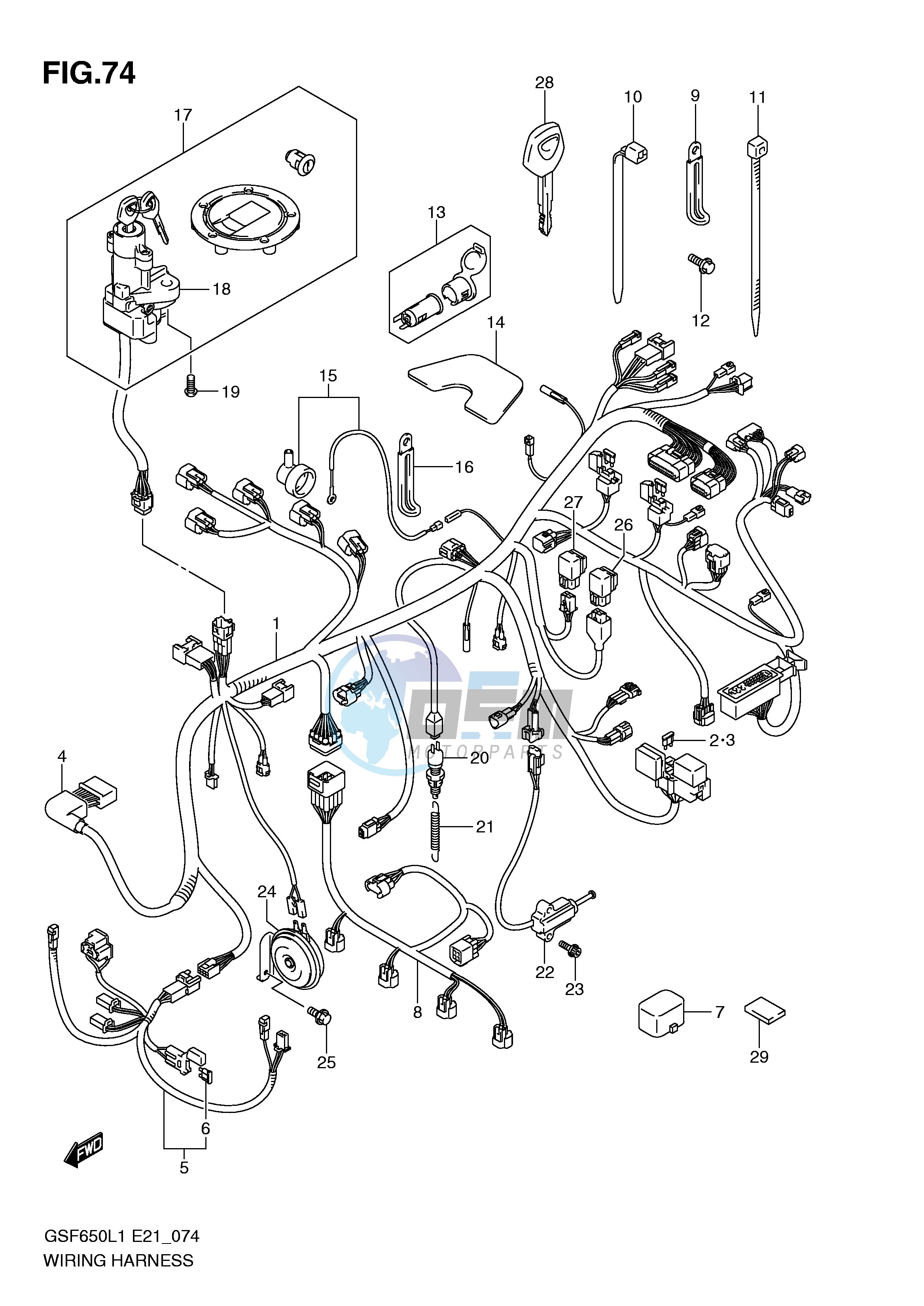 WIRING HARNESS (GSF650SUAL1 E21)