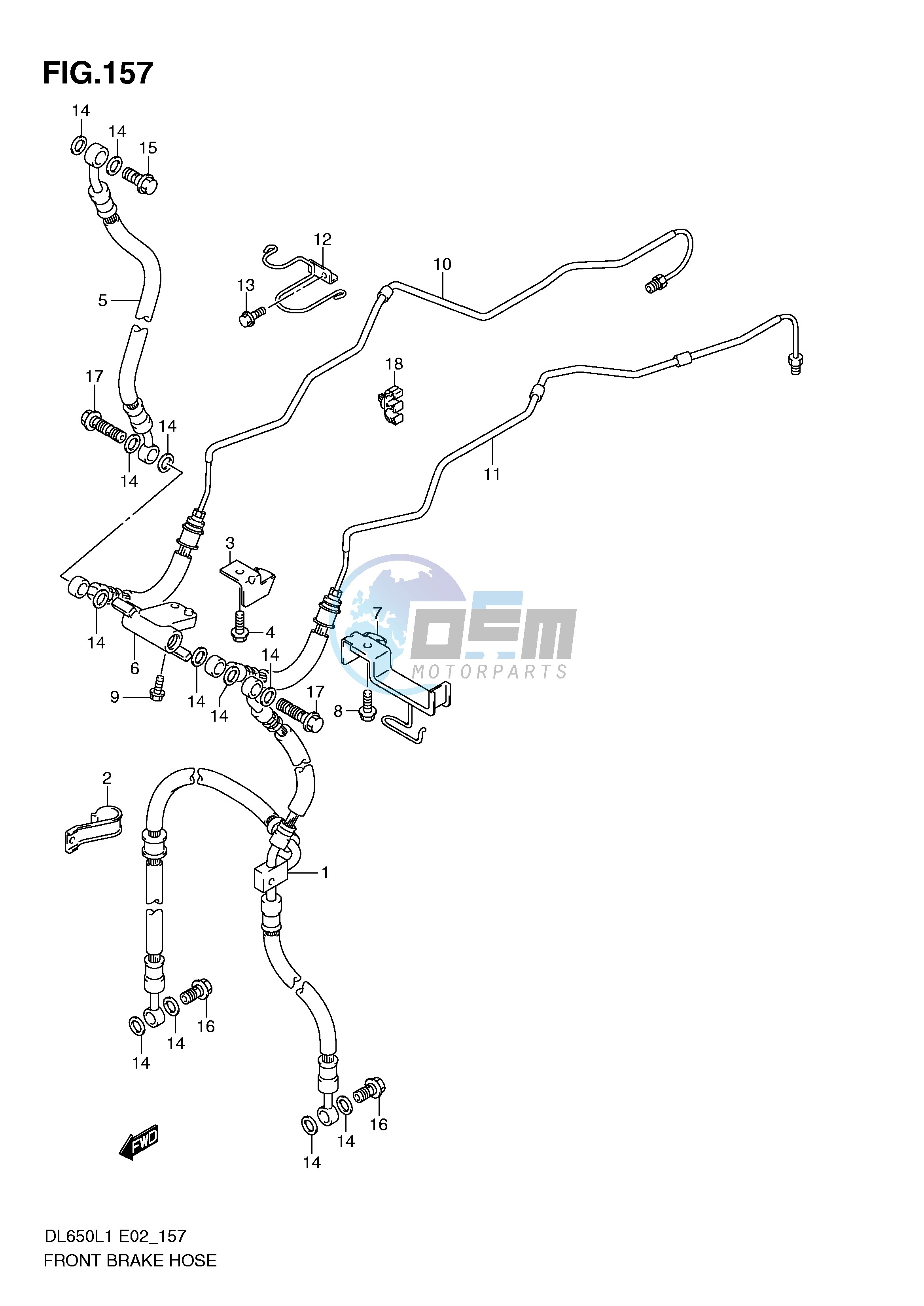 FRONT BRAKE HOSE (DL650AUEL1 E19)