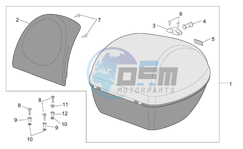 Top box with seat cushion