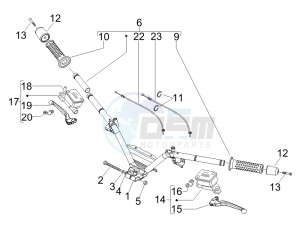 MP3 400 ie (USA) USA drawing Handlebars - Master cilinder