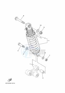 XT250 (B7C3) drawing REAR SUSPENSION