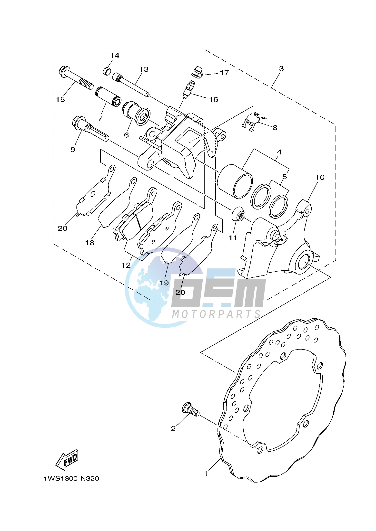 REAR BRAKE CALIPER