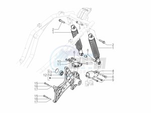 BEVERLY 300 IE ABS E4 (APAC) drawing Rear suspension - Shock absorber/s