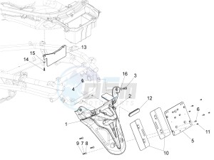 X10 350 4t 4v ie e3 drawing Rear cover - Splash guard