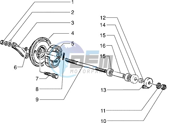 Front wheel component parts