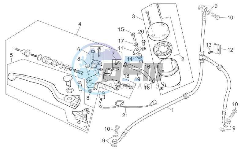 Front master brake cilinder