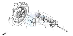 VT125C drawing REAR WHEEL