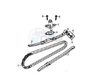 ORBIT 50 drawing CHAIN / CHAIN TENSIONER / CHAIN GUIDE