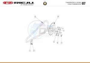 BYE-BIKE-BLACK 50 drawing CHAIN TRANSMISSION