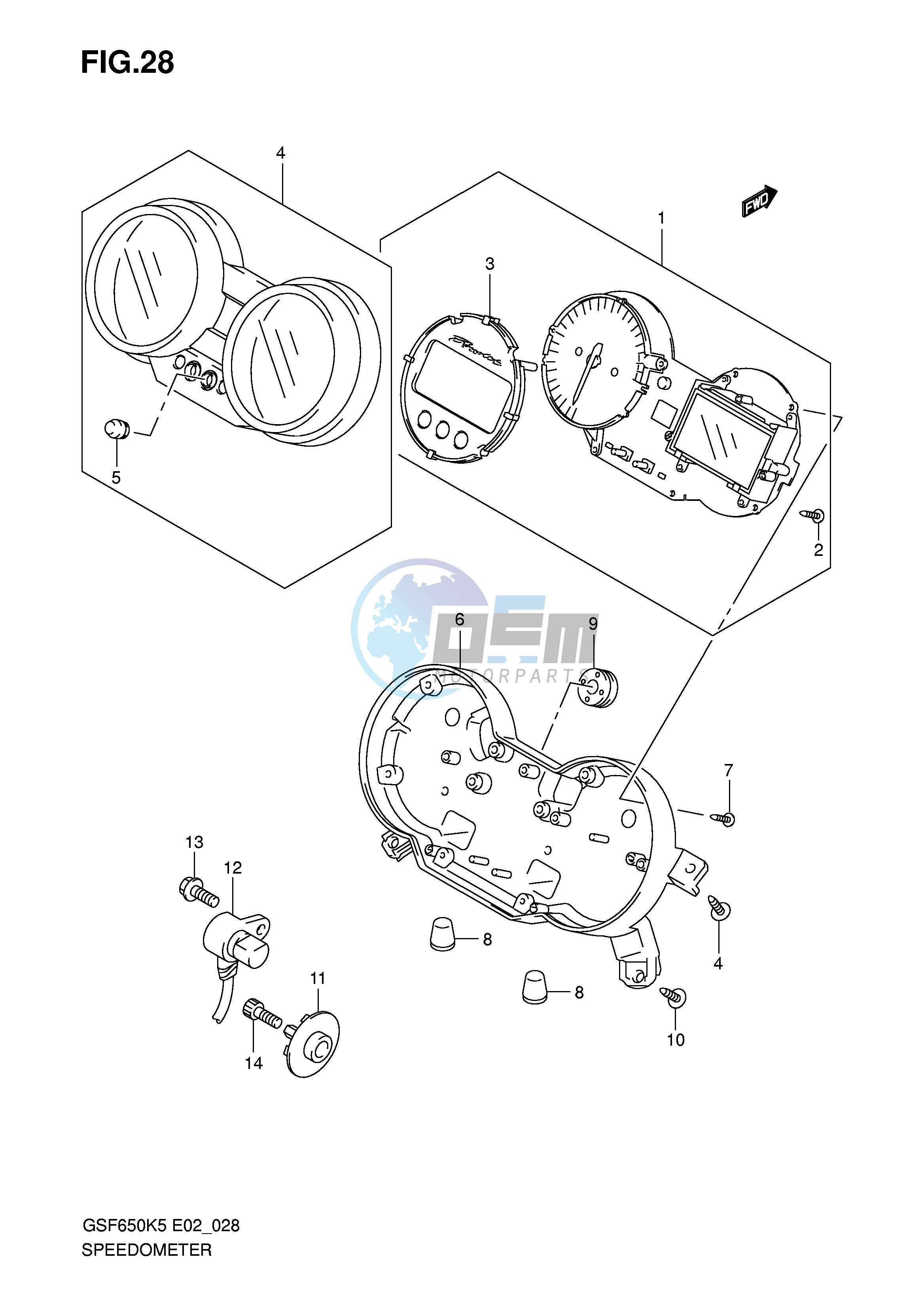 SPEEDOMETER (GSF650SK5 SK6 SUK5 SUK6)