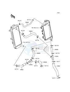 KLX450R KLX450AFF EU drawing Water Pipe