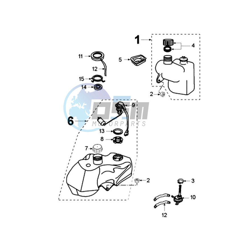 TANK AND PUMP AND FUEL GAUGE WITHOUT WIRING HARNESS