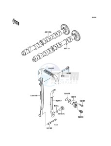 Z750 ABS ZR750MBF FR GB XX (EU ME A(FRICA) drawing Camshaft(s)/Tensioner