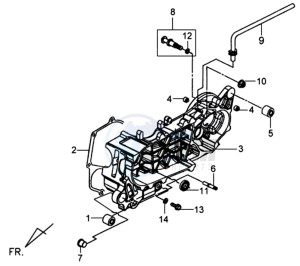 MIO 100 drawing CRANKCASE LEFT