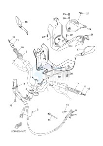 YP125RA (ABS) X-MAX 125 ABS (2DM2 2DM2) drawing STEERING HANDLE & CABLE