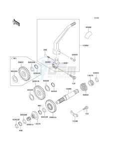 KLX 300 A [KLX300R] (A7-A9) [KLX300R] drawing KICKSTARTER MECHANISM