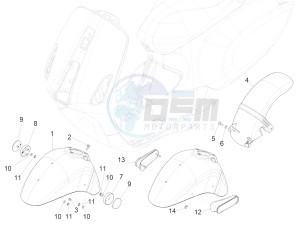 150 Sprint 4T 3V ie (APAC) (AU, CD, EX, JP, RI, TH, TN) drawing Wheel huosing - Mudguard