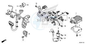 SH125ADSE SH125ADS UK - (E) drawing SUB HARNESS/IGNITION COIL