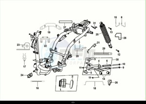 JET4 RX 125 (XE12W4-EU) (E5) (M1) drawing FRAME BODY - ENGINE MOUNT