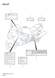 GSX1300R (E2) Hayabusa drawing LABEL (GSX1300RL1 E19)