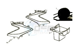 QUAD RAIDER 600 LE CHASSIS LONG drawing BACK SUPPORT - COWLING - HELMET BOX