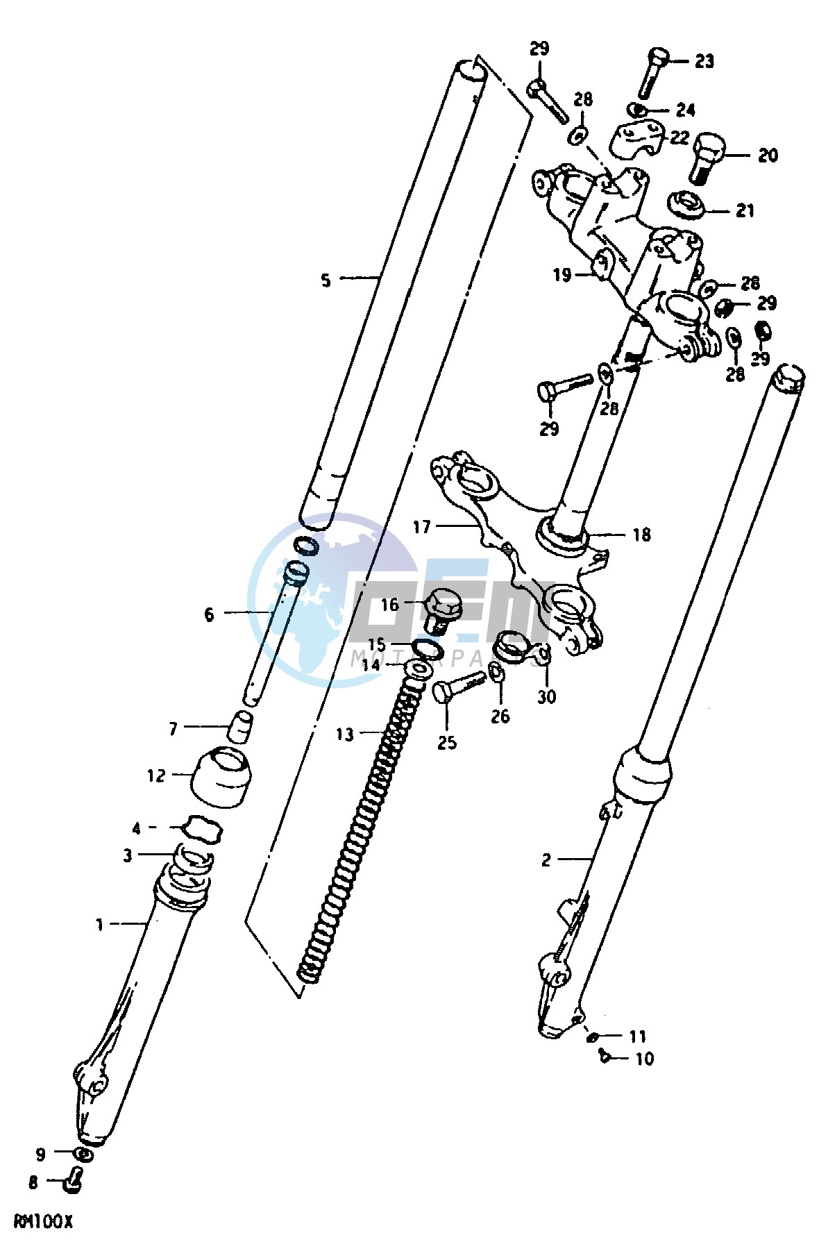 FRONT FORK (RM100T, RM100X)