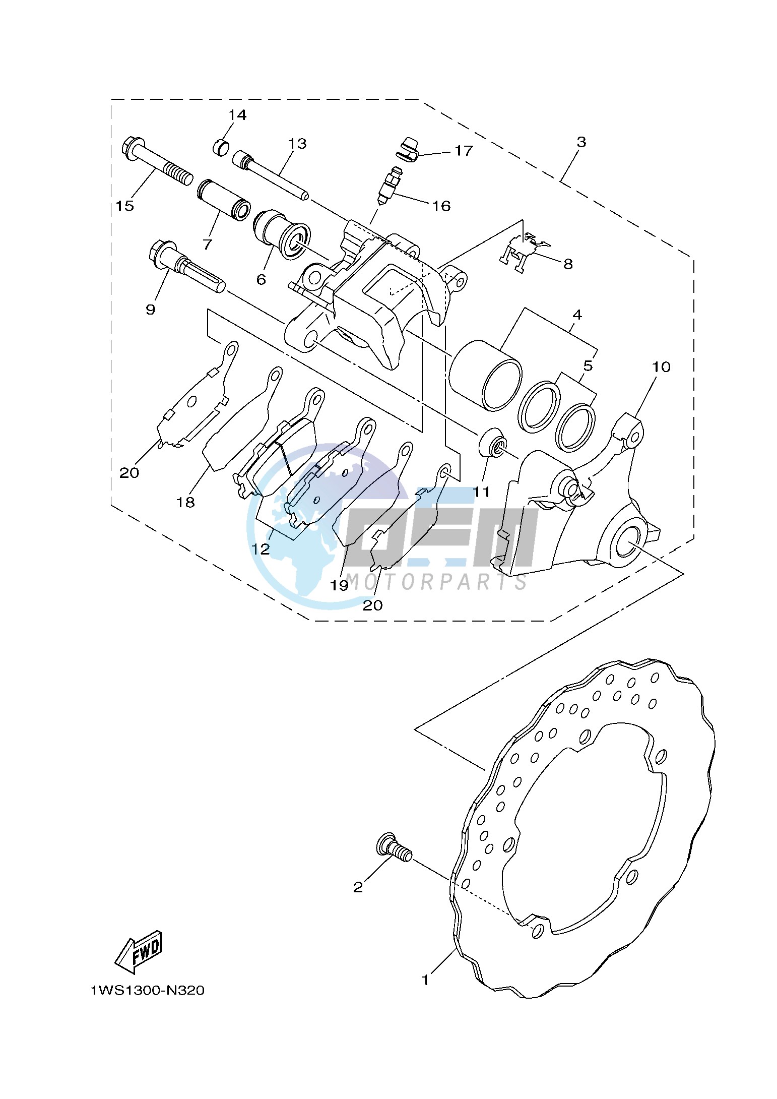 REAR BRAKE CALIPER