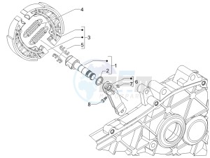 Liberty 125 4t e3 (UK) UK drawing Rear brake - Brake jaw