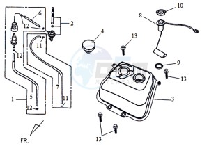 FIDDLE II 125 drawing FUEL TANK - FUEL CUT