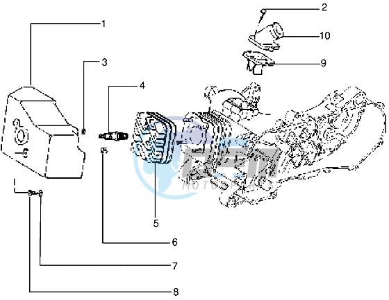 Cylinder head - Cooling hood - Inlet and induction pipe