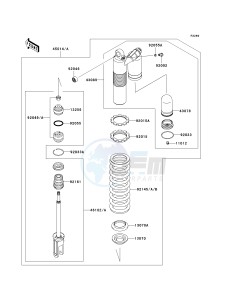 KLX 450 A [KLX450R] (A8F-A9F) A8F drawing SHOCK ABSORBER-- S- -