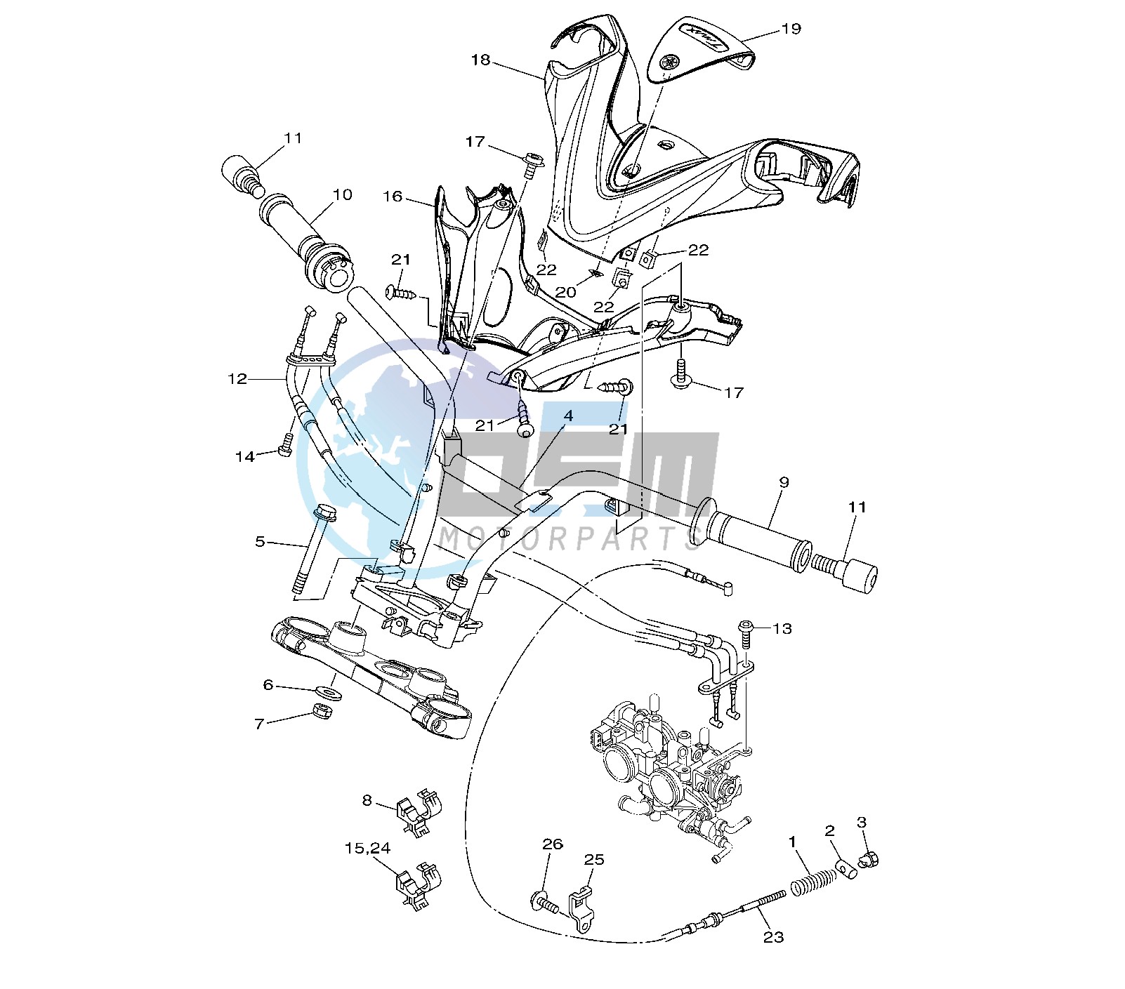 STEERING HANDLE AND CABLE