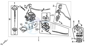 X'PRO 50 (45 KM/H) (AE05W4-FR) (L4-M1) (M1 - 2021) drawing CARBURATEUR