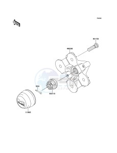 BRUTE FORCE 650 4x4i KVF650FEF EU GB drawing Front Hub