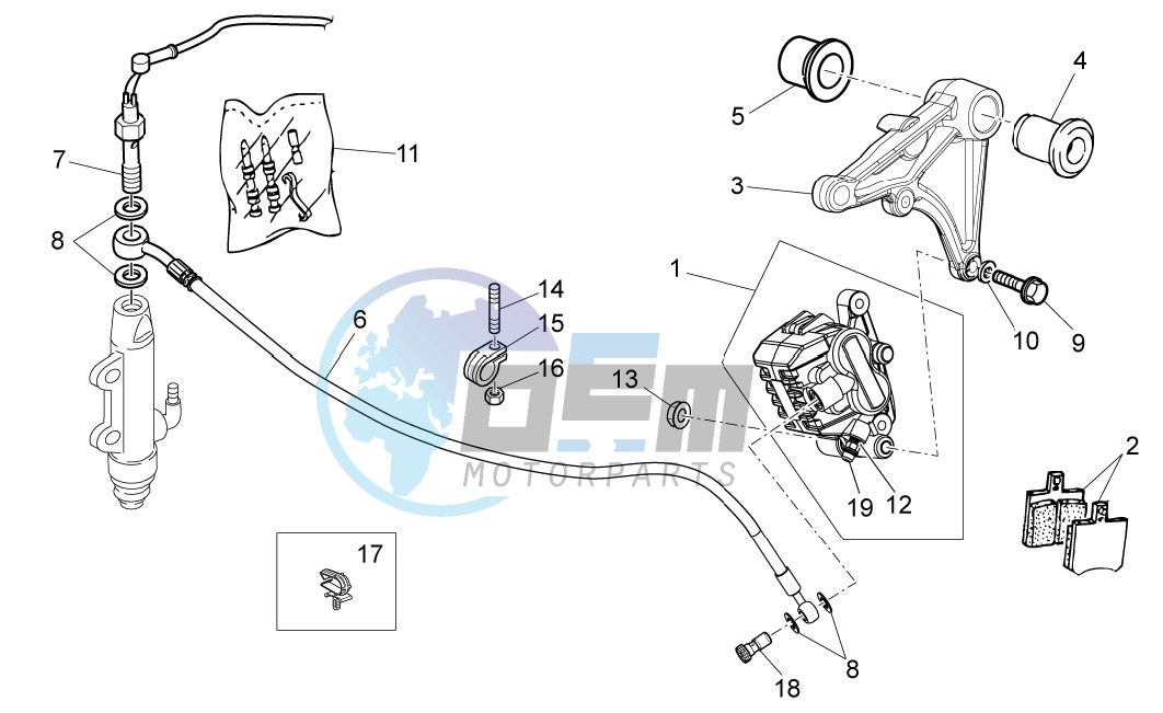 Rear brake caliper