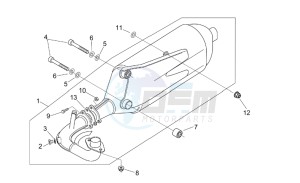 Mojito 50 Custom eng. Piaggio drawing Exhaust pipe