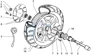 X9 250 drawing Front wheel