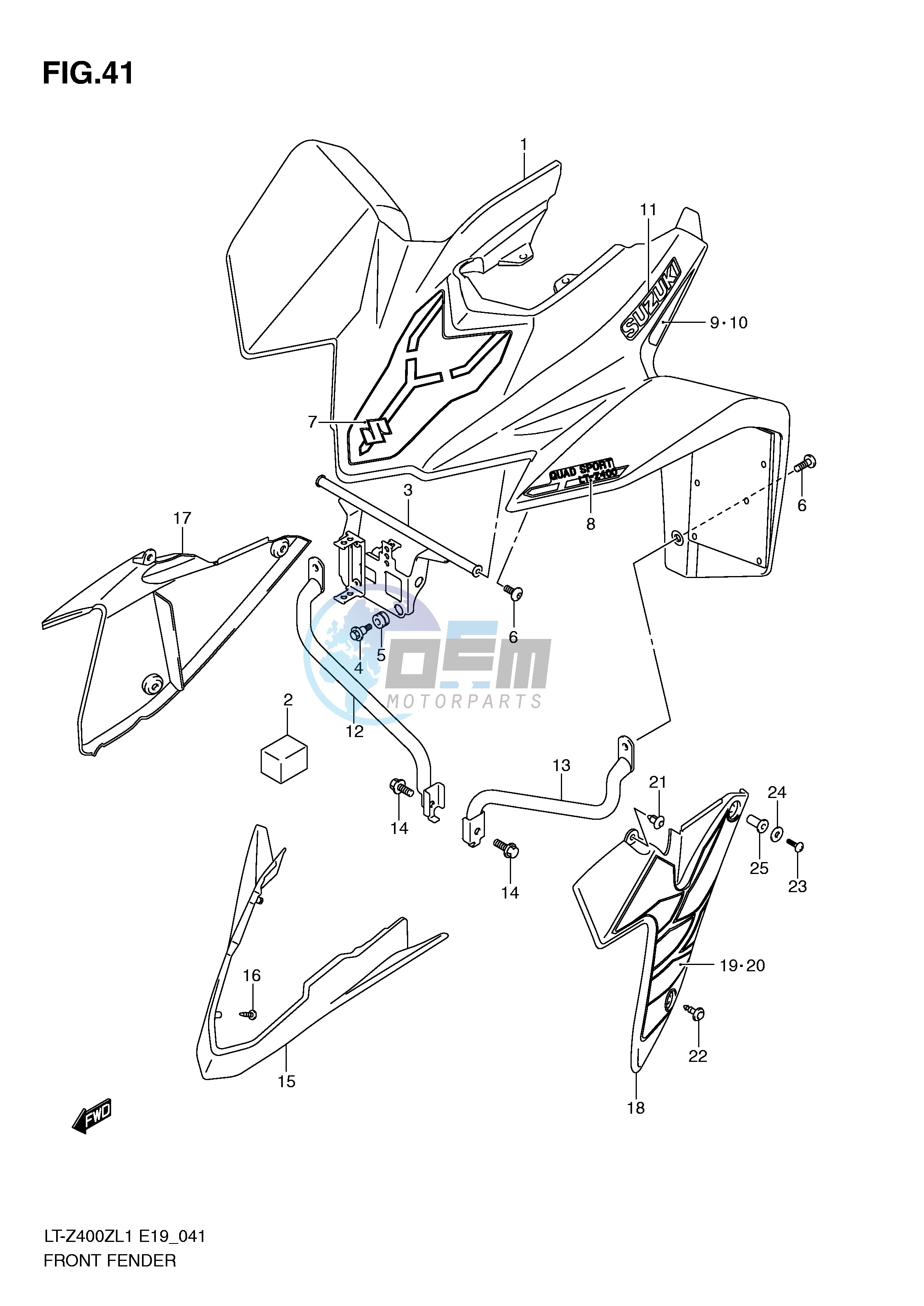 FRONT FENDER (LT-Z400ZL1 E19)