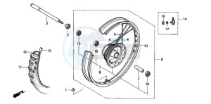 XR200R drawing FRONT WHEEL