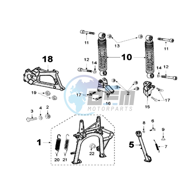 REAR SHOCK AND STAND