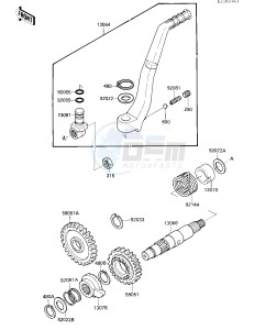 KX 250 F [KX250] (F1) [KX250] drawing KICKSTARTER MECHANISM