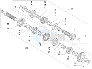 V7 II Stone ABS 750 drawing Gear box