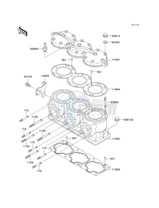 JH 1100 A [1100 ZXI] (A6-A8) [1100 ZXI] drawing CYLINDER HEAD_CYLINDER