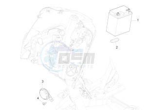 MEDLEY 125 4T IE ABS E4 2020 (EMEA) drawing Remote control switches - Battery - Horn