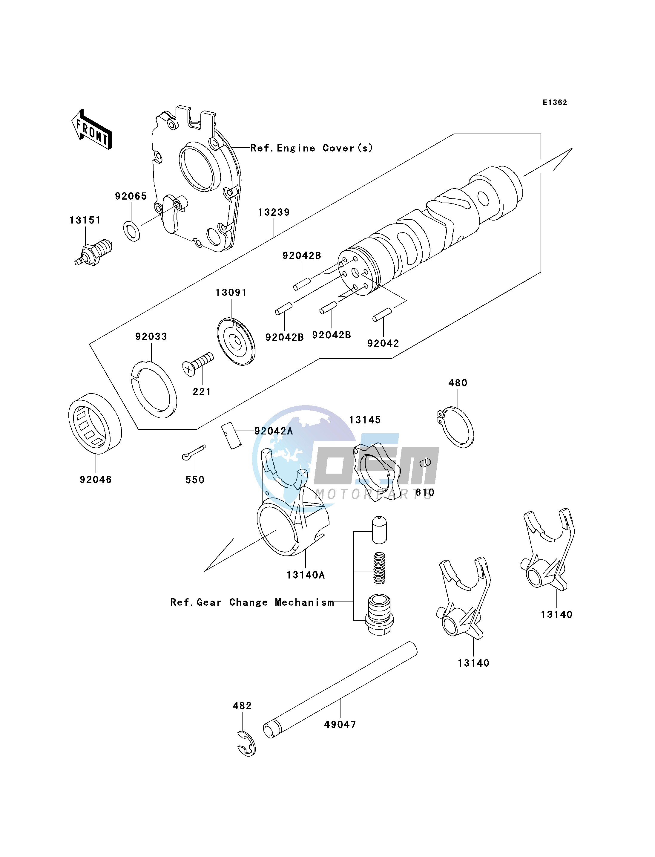 GEAR CHANGE DRUM_SHIFT FORK-- S- -