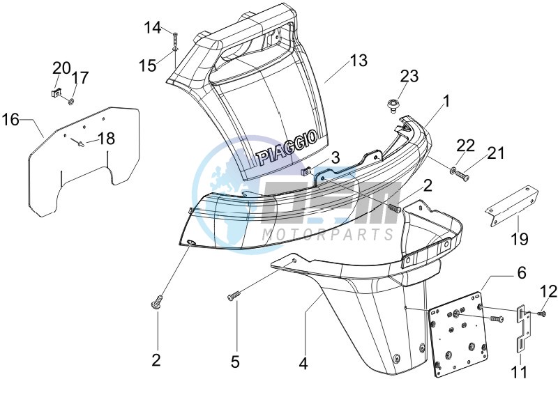 Rear cover - Splash guard